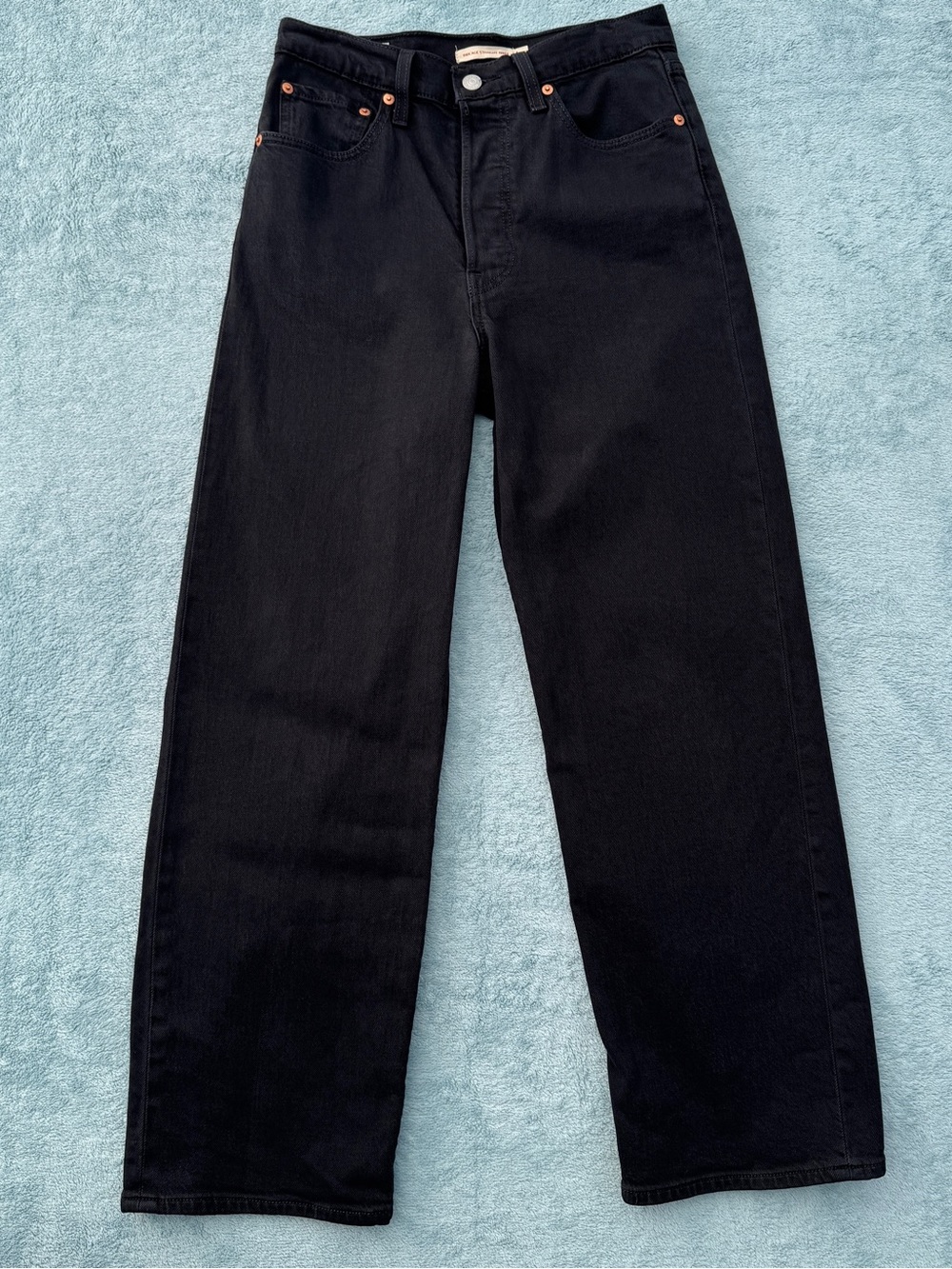 Levi's Premium Women's Black High Rise Ribcage Straight Ankle bigE 27 Jeans